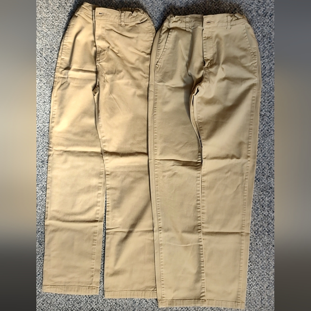 Boys Uniform Stretch Straight Chino Pants